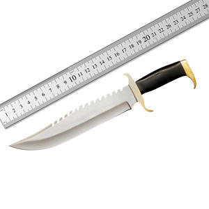 MORTALSAGA Couteau Bowie à lame fixe de survie en plein air, fait main sur mesure, 8 pouces, durable, en acier Damas et acier inoxydable, avec manche en os - Product Image 6