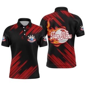 Wholesale High Quality Custom Quick Dry Polyester/Cotton Blend Knitted Sporty <b>Bowling</b> for Shirt Sublimation for Men - Product Image 4