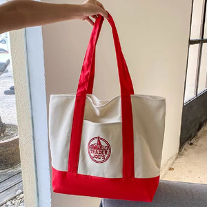Bolsa de Mano Verde y Blanca con Logotipo Bordado, Bolsa de Compras para Todas las Temporadas, Lona, Cierre de Cremallera Extra Grande - Product Image 4