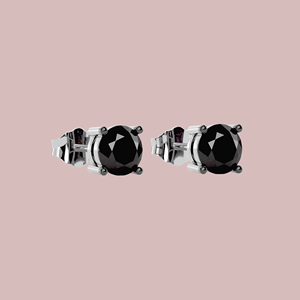 Luxury Black Moissanite Round Cut Stud <b>Earrings</b> Four Prong Solitaire 925 Silver <b>Fine</b> Jewelry Gift for Women Men Elegant Style - Product Image 5