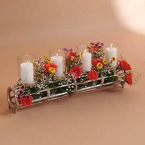 Garden Decorative Metal T Light <b>Candle</b> <b>Holder</b> in Silver Finished Weddings Decoration Modern <b>Candle</b> Pillar <b>Holder</b> at Wholesale - Product Image 2