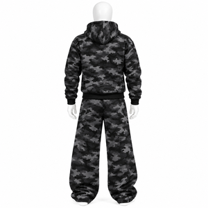Nouvelle Collection : Survêtement à Capuche Entièrement Zippé, Couleur Unie, Effet Délavé, 100% Coton, Coupe Ajustée, Imprimé et Strass, Prêt à Porter - Product Image 6