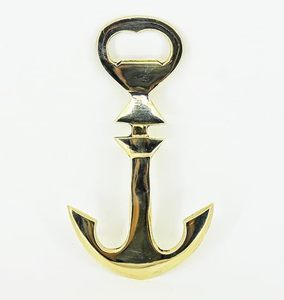 Décapsuleur en laiton en forme d'ancre, finition polie brillante, outil de bar nautique vintage, porte-clés, ouvre-bouteille - Product Image 1