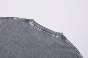 Logo personnalisé en gros t-shirts de haute qualité pour hommes confortables loisirs 250gsm 100% coton blanc T-shirt lavé à l'acide - Product Image 3