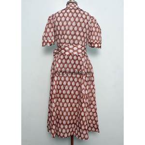 Robe longue en coton à fleurs de haute qualité, col en V, coupe ample, pour le printemps et l'été, robe maxi élégante, robe décontractée tendance pour femmes - Product Image 6