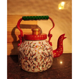 Nouvelle théière décorative artisanale écologique, best-seller, avec des motifs floraux vibrants, des motifs indiens traditionnels, Diwali - Product Image 1