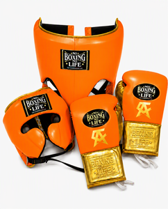 ชุดอุปกรณ์มวยหนัง PU สีเขียว No Boxing No Life พร้อมหมวกพิมพ์ลายทอง ถุงมือ และอุปกรณ์ป้องกันขาหนีบสำหรับผู้ใหญ่ - Product Image 3