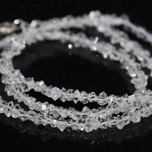 Natural 3mm Herkimer Diamond Necklace <b>Stone</b> Beads 15 Inches Featuring Herkimer Nuggets - Product Image 1