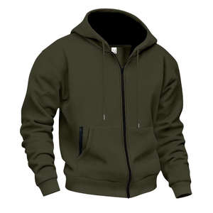 Tenzo Intl Winter Hoodie 100% Cotton Fleece Fabric Eco-Friendly Vintage <b>Zip</b> Hooded Casual Solid Color Design OEM ODM Custom - Product Image 4