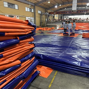 Bâche en PE bleue/orange, haute résistance, haute durabilité, imperméable, pour couvrir les marchandises, couleur et taille personnalisées, pour la construction - Product Image 1
