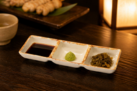 Plateau à condiments en mélamine 3 compartiments, aspect céramique, plat de service divisé, compatible lave-vaisselle, pour restaurants coréens, Banchan et Sushi