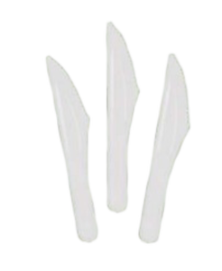 Couteaux en plastique de qualité alimentaire, longueur 158 mm, largeur 25 mm, bord dentelé, vaisselle jetable pour fêtes et services de traiteur - Product Image 2
