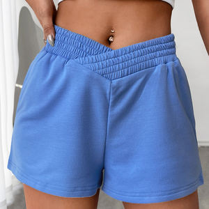 Shorts décontractés pour femmes, couleur unie, version basique, pour le quotidien, les voyages et le sport, avec design de taille en V - Product Image 5