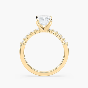 แหวนหมั้นเพชรทรงรัศมี 2.50 กะรัต ผลิตในห้องปฏิบัติการ ได้รับการรับรองจาก IGI ตัวเรือนทองคำแท้ 14K ประดับเพชรแบบ Pave Band แหวนแต่งงานแบบ Solitaire สำหรับผู้หญิง - Product Image 4