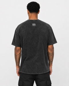 เสื้อยืดโอเวอร์ไซส์สีเทาพิมพ์ลายสำหรับผู้ชาย แบรนด์ Beazer Sports แขนสั้น คอกลม ผ้าฝ้ายลำลอง ลายกราฟิก ล้างสีแบบ Acid Wash - Product Image 6