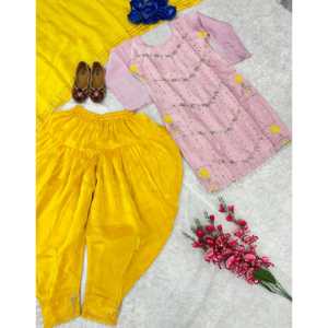 Beau Moti Work Party Wear Top pour femmes Dhoti Dupatta Set - Product Image 4