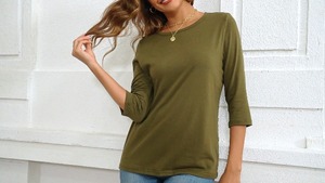 Camiseta de Manga Larga Casual para Mujer, Corte Clásico, Uso Regular, Tres Cuartos, Gran Venta de Invierno - Product Image 6