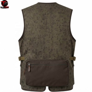 Gilet utilitaire pour homme, vert olive, imprimé, col en V, fermeture éclair intégrale, plusieurs poches zippées, pour la chasse, la pêche, les voyages, respirant et léger - Product Image 5