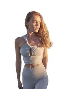 Sujetador OEM de alta calidad, sin costuras, con aros, copa completa, talla grande, rojo africano, con decoración de cuerda y logo frontal transparente. - Product Image 3