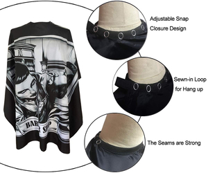 ผ้าคลุมตัดผมกันน้ำสำหรับร้านเสริมสวย ผ้าคลุมช่างตัดผมแบบมืออาชีพ ปรับขนาดได้ที่คอ - Product Image 4