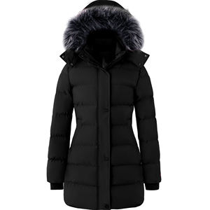 Parka d'hiver longue pour femme, respirante, à capuche, grande taille, matelassée, en nylon, coupe ample, pour l'extérieur - Product Image 2