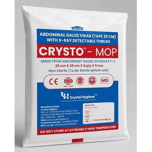 Distribuidor Autorizado Ofrece Almohadillas Abdominales CRYSTO-MOP Detectables por Rayos X de Calidad Estándar (No Estériles) para Uso Hospitalario - Product Image 1