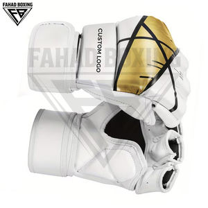 Guantes de Boxeo y MMA de Primera Calidad Hechos a Mano con Contraste de Color Dorado y Blanco, de Gran Venta, al Mejor Precio de Fábrica - Product Image 2