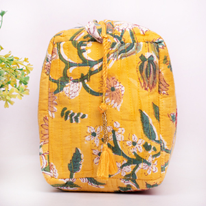 Trousse de Maquillage Portable Grande Capacité en Coton Écologique Résistant à l'Eau, Douce et Florale, Personnalisable en Usine, Haute Qualité - Product Image 3