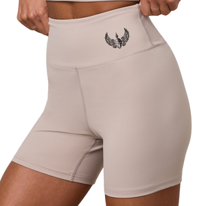 Beige High Waist Fitness <b>Shorts</b> <b>Women</b> Stretch Gymwear Activewear Training Workout Performance Sports Wear Daily Use - Product Image 3