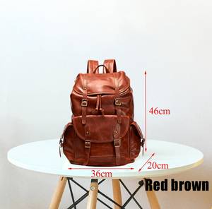 กระเป๋าเป้สะพายหลังหนังแท้กันน้ำ ป้องกันการโจรกรรม สไตล์วินเทจ สำหรับเดินทาง รุ่น LBP-0324 - Product Image 4