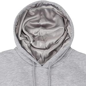 Conjunto de Sudadera con capucha con forro de satén Formal para hombre de alta calidad, mezcla de algodón de invierno, Terry francés, ajuste holgado, logotipo personalizado, venta al por mayor - Product Image 4