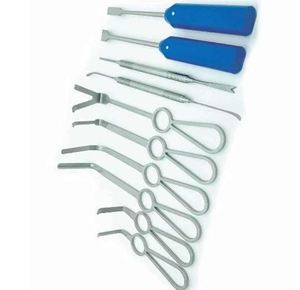 Juego de 10 Instrumentos Quirúrgicos de Acero Inoxidable Alemán, Autoclavables, para Cirugía Mínimamente Invasiva y Ortognática, con Certificación CE - Product Image 1