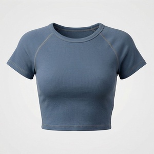 เสื้อครอปท็อปผ้าฝ้ายสีพื้นแบบกำหนดเองสำหรับผู้หญิง เสื้อแขนยาวสไตล์สตรีทแวร์ ออกกำลังกาย ฟิตเนส ยิม แอคทีฟแวร์ - Product Image 1