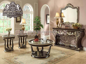 Mesa de consola europea con espejo para sala de estar, elegante mesa de consola de aspecto dorado para decoración del hogar, mesa de consola de estilo francés - Product Image 4