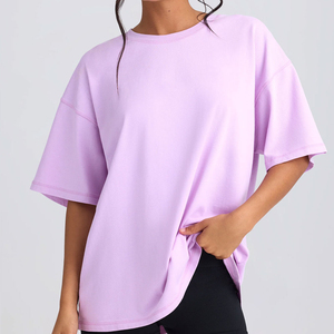 Camisetas Básicas de Color Sólido para Mujer, Camisetas Extra Grandes Lisas Personalizadas, Camiseta Gruesa sin Etiqueta, Camiseta Básica de Color Sólido para Mujer - Product Image 5