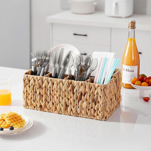 Organizador de utensilios hecho a mano con forma personalizada de jacinto de agua, ecológico, multifuncional, rústico, para cocina, despensa, picnic - Product Image 3