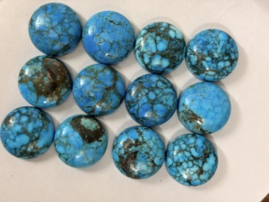 Turquesa Azul Natural de Gran Tamaño, 18mm y 15x20mm, Cabujón Redondo, Corte Ovalado, Piedra Preciosa Suelta para Joyería, Piedra en Bruto Teñida - Product Image 2
