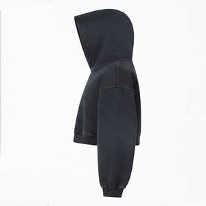 New Arrivals Custom Logo Women's Hooded Sweatshirt Solid Color Full Sleeve Knitted Breathable Short Length Autumn/Wear - Product Image 4