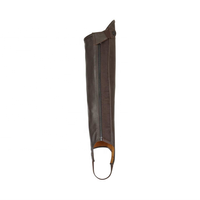 Demi-chaps en cuir Milan de qualité supérieure, demi-chaps en cuir pleine fleur respirant, équitation Soft Chap Comfort avec fermeture éclair arrière