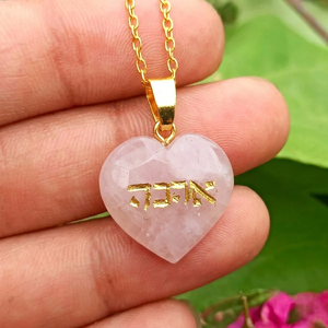 Natural <b>Rose</b> Quartz Heart <b>Necklace</b> 25MM Gemstone <b>Pendant</b> <b>Gold</b> Plated Brass Cable Chain <b>Rose</b> <b>Gold</b> Finish Wholesale Custom Jewelry - Product Image 3