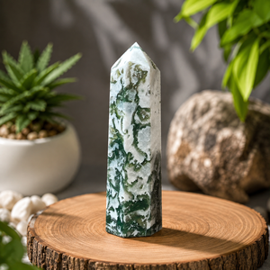 Torre de Cristal de Ágata Musgosa Natural, Obelisco de Piedra Preciosa Pulida, Cristal Curativo, Decoración, Regalo de Meditación, Proveedor Mayorista, Exportación - Product Image 5