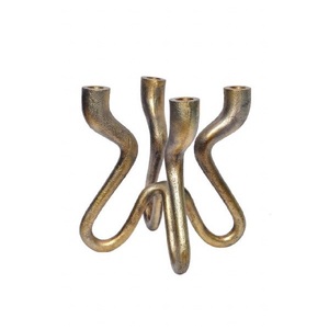 Artistic Gold Aluminum Multi Arms Candle Holder Modern Sculptural Candle Stand for Dining <b>Table</b> <b>Decor</b> Luxury Home Accent Piece - Product Image 1