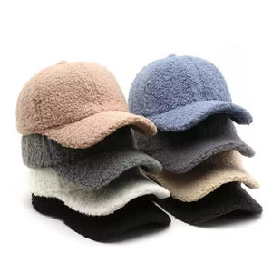 Unisex <b>Fleece</b> Baseball Cap 6-Panel Solid Color Common Adjustable Buckle Closure Casual Four Seasons Warm Hat for Adults - Product Image 1