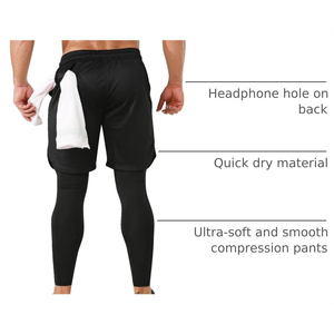 Shorts Awrah 2026 pour hommes, couleur unie, séchage rapide, avec cordon de serrage, taille mi-haute, poches sportives, en Spandex et Polyester tricoté - Product Image 6
