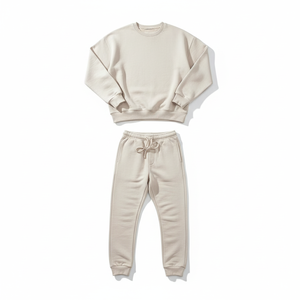 Custom Unisex tracksuit set Sweatpants and <b>Hoodie</b> Set <b>Plain</b> Oversized Fleece Custom 500 GSM Baggy Tracksuit set for Men - Product Image 4
