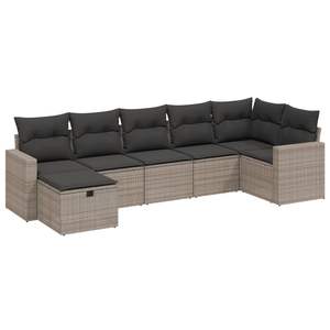 Conjunto de Sofás Modulares Grandes para Jardín, de Poliratán Gris y Acero, Muebles Modulares para Exteriores de Primera Calidad - Product Image 2