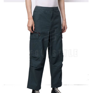 Pantalons cargo pour hommes en marque privée à vendre, pantalons cargo pour hommes en couleur unie lavée, pantalons cargo multi-poches pour hommes - Product Image 2