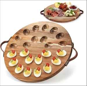 Porta Huevos de Bambú, Bandeja de Madera para Servir, Plato para Tostadas, Organizador de Cocina, Ecológico y Duradero - Product Image 2