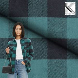 Tissu en flanelle tissée/brossée écologique et respirant, teint uni, pour chemises – Tendance 2026 - Product Image 2