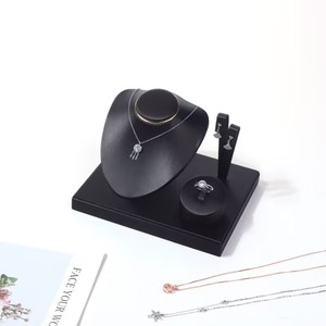 PU <b>Leather</b> Jewelry Display showcase Jewelry Display Jewelry Display Set Ring <b>Bracelet</b> Earring Necklace - Product Image 3